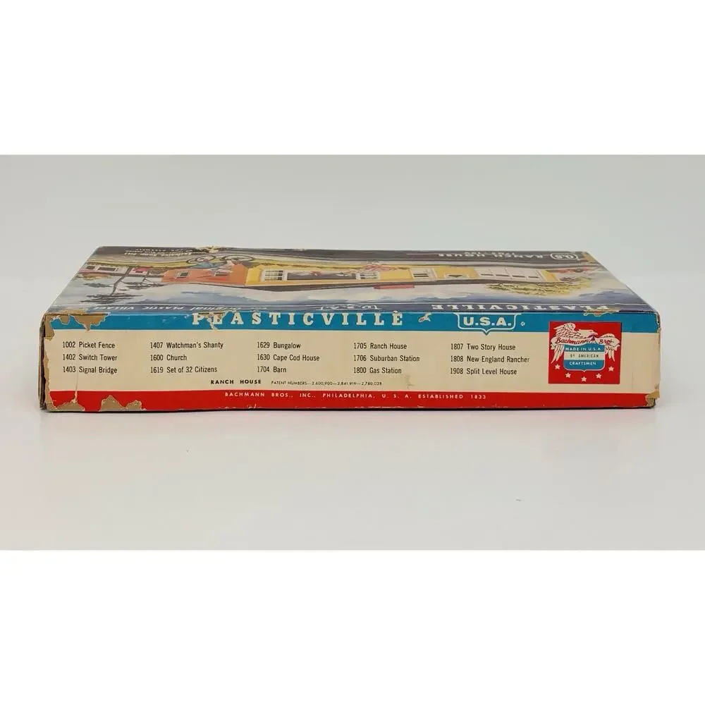 Plasticville O & S Gauge Ranch House Turquoise w/ White Roof Gray Door 1705-129